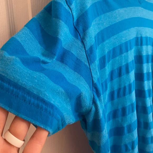 Blue Striped Short Sleeve Men’s Tee XL - Picture 3 of 4